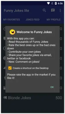 Funny Jokes lite android App screenshot 0